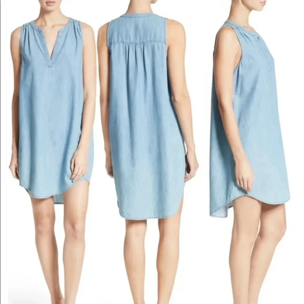 Soft Joie Crissle Chambray Shift Dress S